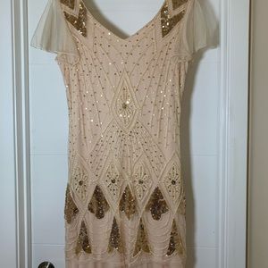 20s inspired, gatsby themed evening gown w/ gloves